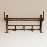 Large Antique Thonet-Style Bentwood Coat Rack with Top Rack
