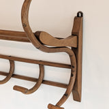 Large Antique Thonet-Style Bentwood Coat Rack with Top Rack