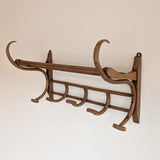 Large Antique Thonet-Style Bentwood Coat Rack with Top Rack