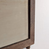 Antique Wooden Mirror with Unique Textural Flora and Fauna Backing and Hanging Chain