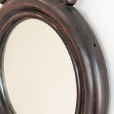 Unique Antique Victorian Gothic Dark Wooden Adjustable Coat Rack with Mirror and Hook