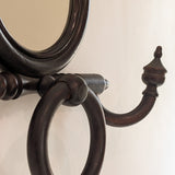 Unique Antique Victorian Gothic Dark Wooden Adjustable Coat Rack with Mirror and Hook