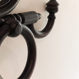 Unique Antique Victorian Gothic Dark Wooden Adjustable Coat Rack with Mirror and Hook