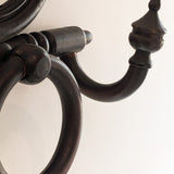 Unique Antique Victorian Gothic Dark Wooden Adjustable Coat Rack with Mirror and Hook