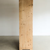 Antique European Light Pine Cabinet with Hand-Carved Detailing and Bottom Drawer