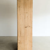 Antique European Light Pine Cabinet with Hand-Carved Detailing and Bottom Drawer