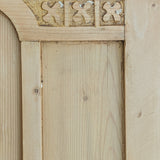 Antique European Light Pine Cabinet with Hand-Carved Detailing and Bottom Drawer