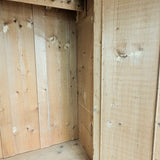 Antique European Light Pine Cabinet with Hand-Carved Detailing and Bottom Drawer