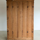 Handsome Antique European Pine Two-Door Cabinet with Bottom Drawer and Skeleton Key