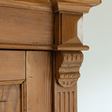 Handsome Antique European Pine Two-Door Cabinet with Bottom Drawer and Skeleton Key