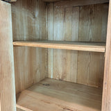Handsome Antique European Pine Two-Door Cabinet with Bottom Drawer and Skeleton Key
