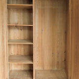 Handsome Antique European Pine Two-Door Cabinet with Bottom Drawer and Skeleton Key