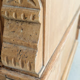 Handsome Antique European Pine Two-Door Cabinet with Bottom Drawer and Skeleton Key