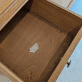 Vintage Midcentury French Charles Dudouyt-Style Cerused Oak Sideboard with Copper Pulls