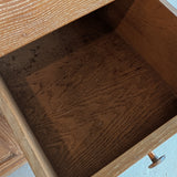 Vintage Midcentury French Charles Dudouyt-Style Cerused Oak Sideboard with Copper Pulls