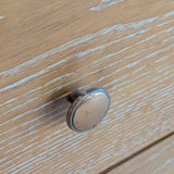Vintage Midcentury French Charles Dudouyt-Style Cerused Oak Sideboard with Copper Pulls