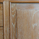 Vintage Midcentury French Charles Dudouyt-Style Cerused Oak Sideboard with Copper Pulls