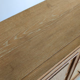 Vintage Midcentury French Charles Dudouyt-Style Cerused Oak Sideboard with Copper Pulls