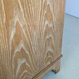 Vintage Midcentury French Charles Dudouyt-Style Cerused Oak Sideboard with Copper Pulls