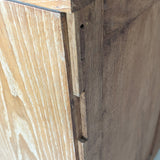 Vintage Midcentury French Charles Dudouyt-Style Cerused Oak Sideboard with Copper Pulls