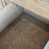 Vintage Midcentury French Charles Dudouyt-Style Cerused Oak Sideboard with Copper Pulls