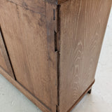 Vintage Midcentury French Charles Dudouyt-Style Cerused Oak Sideboard with Copper Pulls