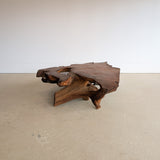 Large Unique Vintage Midcentury Two-Tier Nakashima-Style Redwood Live Edge Coffee Table