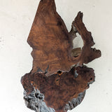 Large Unique Vintage Midcentury Two-Tier Nakashima-Style Redwood Live Edge Coffee Table