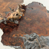 Large Unique Vintage Midcentury Two-Tier Nakashima-Style Redwood Live Edge Coffee Table