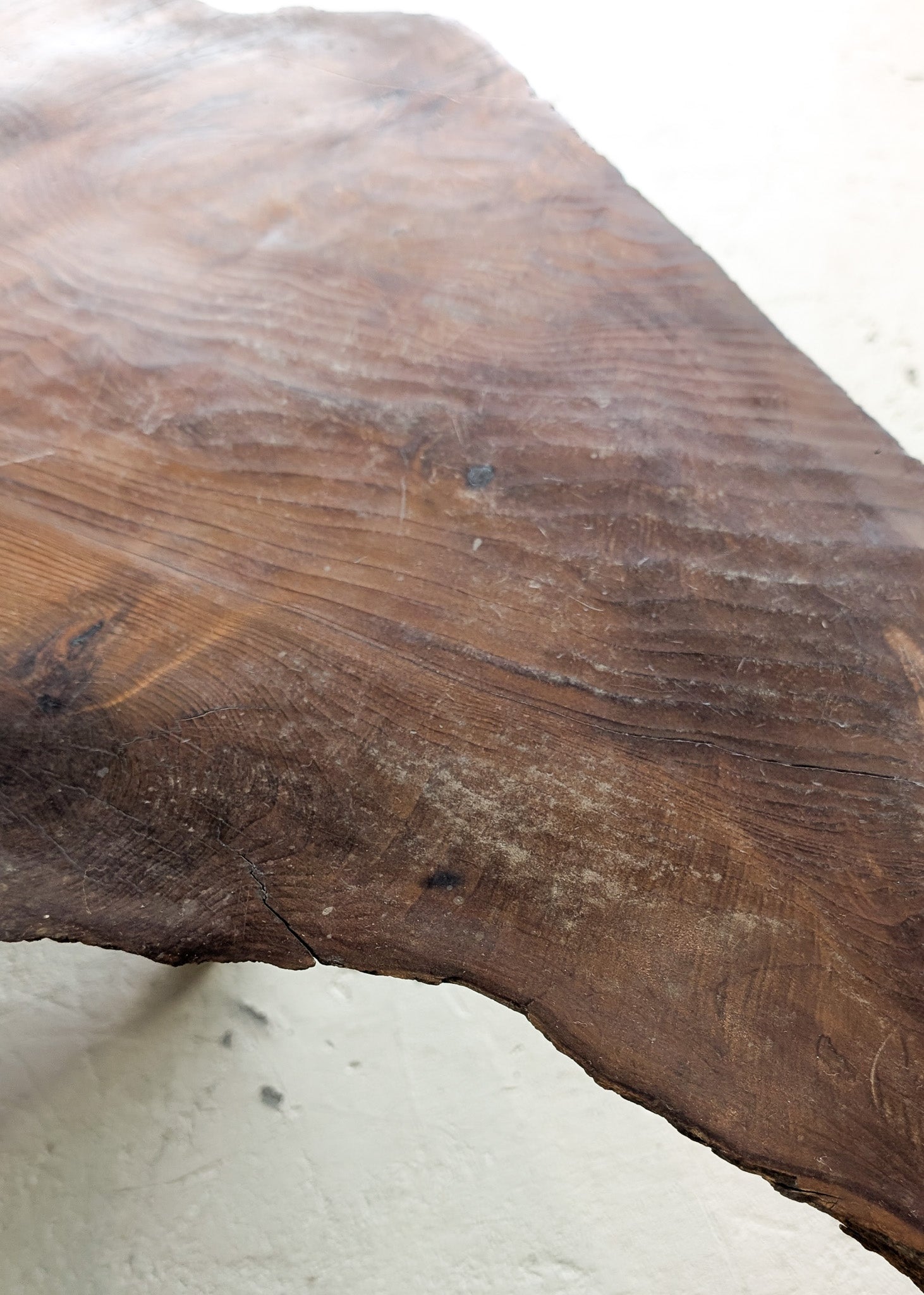 Large Unique Vintage Midcentury Two-Tier Nakashima-Style Redwood Live Edge Coffee Table