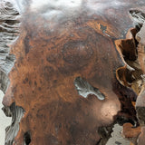 Large Unique Vintage Midcentury Two-Tier Nakashima-Style Redwood Live Edge Coffee Table