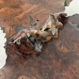 Large Unique Vintage Midcentury Two-Tier Nakashima-Style Redwood Live Edge Coffee Table