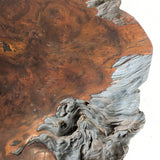 Large Unique Vintage Midcentury Two-Tier Nakashima-Style Redwood Live Edge Coffee Table