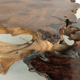 Large Unique Vintage Midcentury Two-Tier Nakashima-Style Redwood Live Edge Coffee Table
