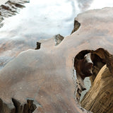 Large Unique Vintage Midcentury Two-Tier Nakashima-Style Redwood Live Edge Coffee Table