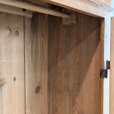 Antique Danish Pine Cabinet with Bottom Drawer and Skeleton Key