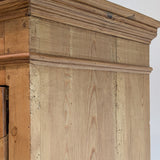 Antique Danish Pine Cabinet with Bottom Drawer and Skeleton Key