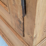 Antique Danish Pine Cabinet with Bottom Drawer and Skeleton Key