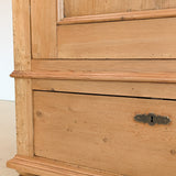 Antique Danish Pine Cabinet with Bottom Drawer and Skeleton Key