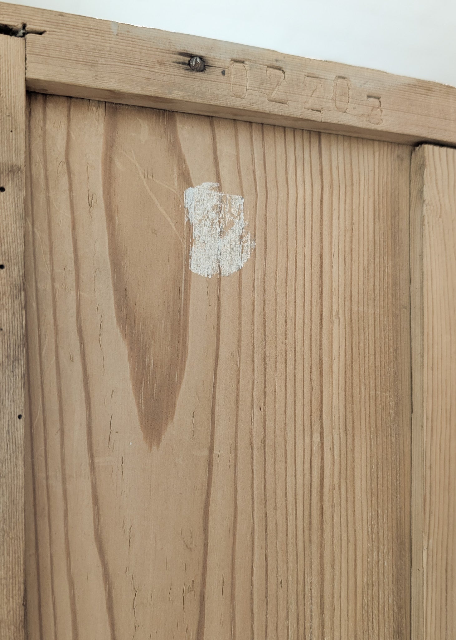 Antique Danish Pine Cabinet with Bottom Drawer and Skeleton Key
