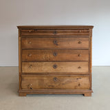 Large Antique Danish Quartersawn White Oak Five-Drawer Dresser with Hidden Handwritten Notes on Drawer Underside
