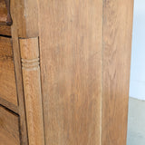 Large Antique Danish Quartersawn White Oak Five-Drawer Dresser with Hidden Handwritten Notes on Drawer Underside