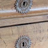 Large Antique Danish Quartersawn White Oak Five-Drawer Dresser with Hidden Handwritten Notes on Drawer Underside