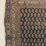 Likely Antique Moody Neutral Persian Seraband Scatter Rug 4'11-1/2" x 3'4"