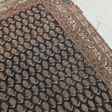 Likely Antique Moody Neutral Persian Seraband Scatter Rug 4'11-1/2" x 3'4"