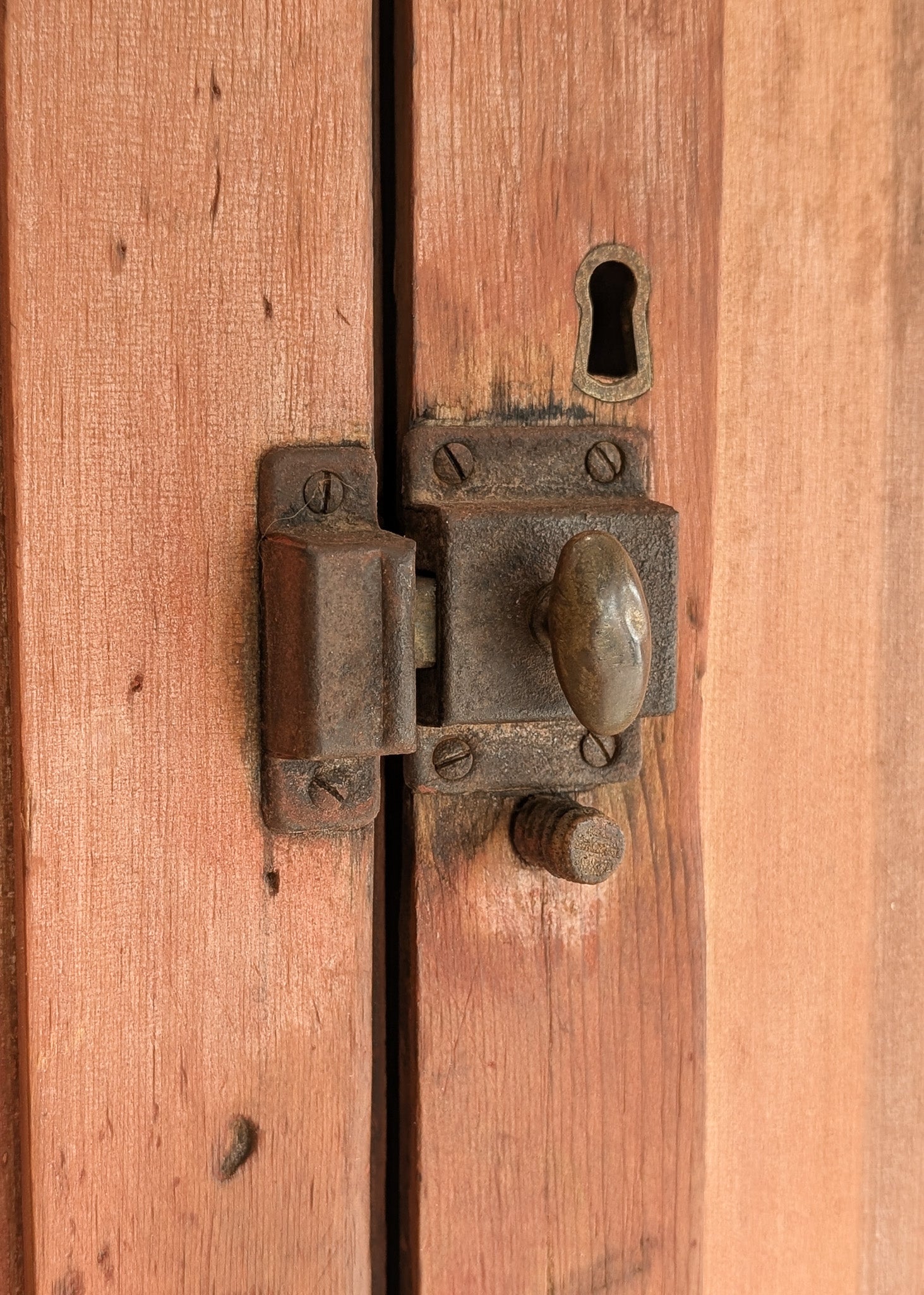 Antique 1790s Late 18th Century Early American Primitive Corner Cupboard with Original Red Milk Paint