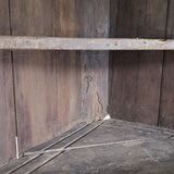 Antique 1790s Late 18th Century Early American Primitive Corner Cupboard with Original Red Milk Paint