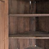 Antique 1790s Late 18th Century Early American Primitive Corner Cupboard with Original Red Milk Paint