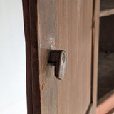 Antique 1790s Late 18th Century Early American Primitive Corner Cupboard with Original Red Milk Paint