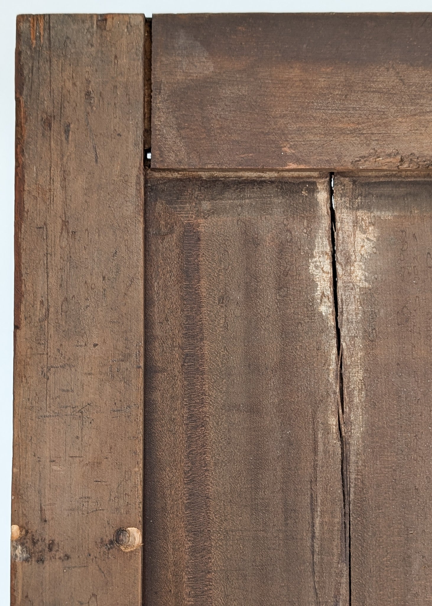 Antique 1790s Late 18th Century Early American Primitive Corner Cupboard with Original Red Milk Paint